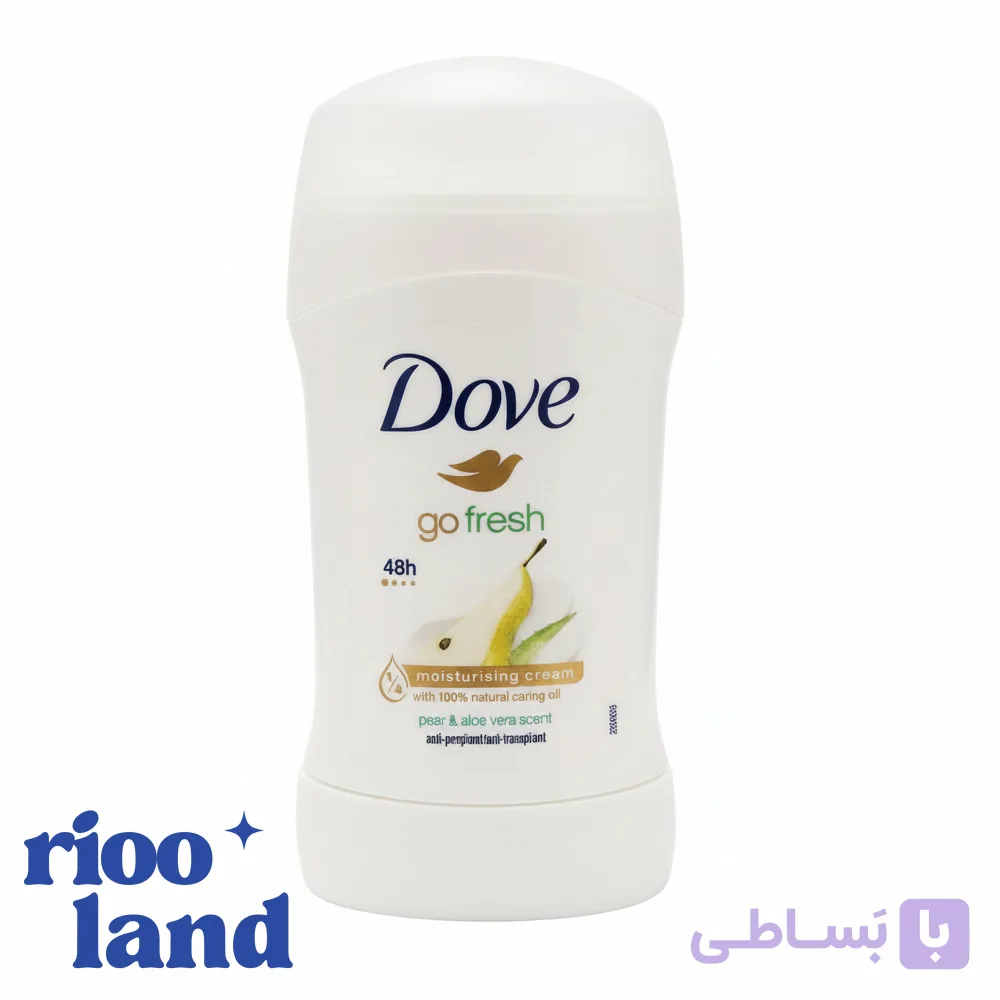 ضد تعریق استیکی داو با رایحه گلابی و آلوئه‌ورا حجم 40گرم