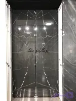 سرامیک اسلب ریباز طرح سنگ بوک مچ مدل بوکاتینو مشکی رگه سفید براق سایز 120*270