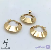 نیم ست طلای طرح دایره زرد آیینه‌ای(کالکشن سیمرغ)