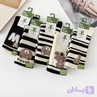 جوراب ساقدار زنانه فانتزی طرح خرس (کد FCYWQ)
