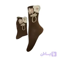 جوراب فانتزی زنانه طرح گل (کد YBL4J)