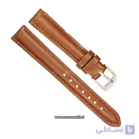 بند ساعت مچی چرم ژنو ساده قهوه ای سایز ۱۸