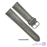 بند ساعت مچی چرم ژنو طرح دار طوسی سایز 22