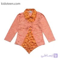 بلوز دخترانه گرهی دو‌‌یقه ترکیبی