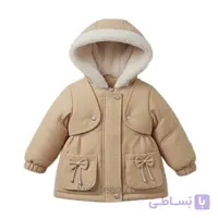 کاپشن دخترانه زمستانی نما جلیقه‌ صورتی 1 تا 5 سال