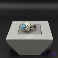 انگشتر فیروزه اصل نیشابوری با رکاب نقره کد2755