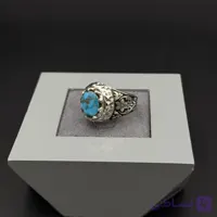 انگشتر نقره با نگین فیروزه درجه یک  کد2738