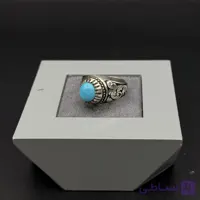 انگشتر نقره با نگین فیروزه اصل نیشابوری کد2746