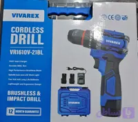 دریل شارژی براشلس VIVAREX دو باتری ۱۶.۸ ولت