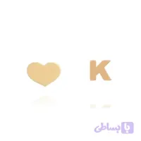 گوشواره طلا قلب و حرف K