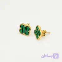 گوشواره طلا ونکلیف سبز