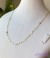 گردنبند طلا مدل گل توخالی و استار