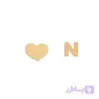 گوشواره طلا قلب و حرف N