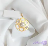 پلاک طلا مدل گل مروارید