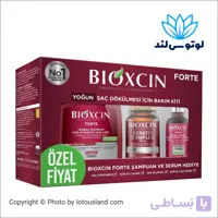کیت مراقبت مو بایوکسین Forte مخصوص ریزش شدید شامل شامپو، سرم و قرص کراتین کمپلکس