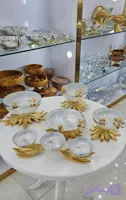 سرویس پذیرایی 5 تکه طلایی آلمینیوم مدل شعله