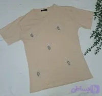 تیشرت زنانه قلبی نگین دوزی
