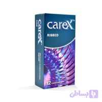 کاندوم شیاردار و دارای روان‌کننده برند معتبر carex + تحریک‌کنندگی بالا + 12 عددی