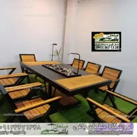 مبلمان باغی 8نفره با میز اتشدان 100در 200 سانتی متری مدل راکسا