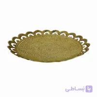 پیش‌دستی برنجی طرح گل مشبک با لب حاشیه‌ای – دکوری و سنتی برای میز غذا و تزیین