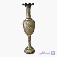 گلدان کشمیر برنجی فول هلالی سیاه قلم پاکستانی | دکوری و لوکس با طراحی اصیل
