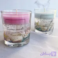 شمع مدل شات شیشه ای دریایی رنگ های پاستلی معطر
