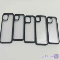 قاب گوشی ایفون ترند مدل اسکین شفاف دور مشکی