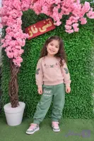 ست بلوز شلوار دخترانه طرح پروانه گلدوزی