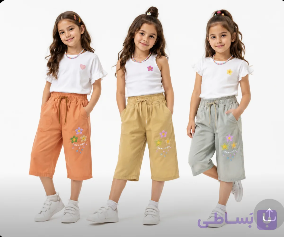 شلوارک دخترانه کتان سایز 65 تا 100