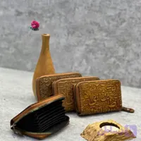 جاکارتی دور زیپ چرم گاوی طرح فروهر