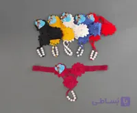 شورت فانتزی لیزری گلدار مرواریددار