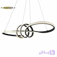 لوستر مدرن خطی پروانه‌ای کریستالی با ریموت کنترل کد CM438