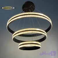 لوستر 3 حلقه ای مدرن با کنترل مدل سه لاین کریستالی کد CM445