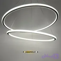 لوستر مدرن دو حلقه ای LED با ریموت کنترل کد CM417