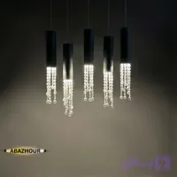 چراغ آویز مدرن خطی با بدنه آلومینیوم و کریستال کد CM405