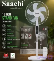 پنکه ایستاده کنترل دار ساچی مدل NL-FN-1744 رنگ سفید