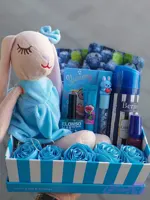 پک هدیه مناسبتی آرایشی و بهداشتی رنگ آبی