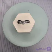 انگشتر ۲لاین V نگیندار