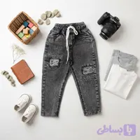 شلوار جین بچگانه مام فیت زاپدار دخترانه و پسرانه