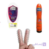 پک تحریک و لذت بانوان (۲) | ژل گرم‌کننده دلتا + ژل لوبریکانت بادیگارد + روکش انگشتی خاردار