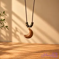 گردنبند چوبی طبیعی ماه