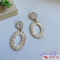 گوشواره آویز بافت حصیری کرم برند اکسسوریز