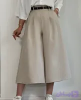 شلوار زنانه واید بگ کوتاه مدل Elsa