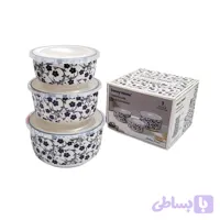 ظرف نگهدارنده سرامیکی دنی هوم طرح گل آبی مجموعه 3 عددی - فروشگاه اینترنتی خانه و آشپزخانه خریدات