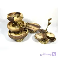 ست پنج پارچه خمره‌ای چوب و فلز طرح لیلیوم