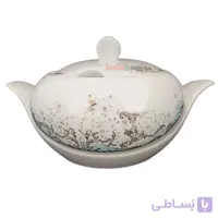 سوپ خوری درب دار چینی توس طرح داستر فیروزه ای
