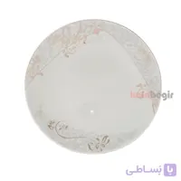 بشقاب پلو خوری 25 چینی توس طرح تاماس خاکستری