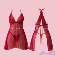 لباس خواب عروسکی گیپوری پشت باز قرمز | برند سیسنت