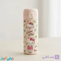 تراول ماگ دخترانه هلو کیتی آبنباتی مدل دکمه‌ای قفل‌دار