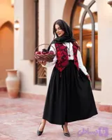 سه تیکه ژیله شومیز دامن ژینا جنس ژیله تافته شومیز داکرون دامن کرپ پرشین فری سایز ارسال رایگان